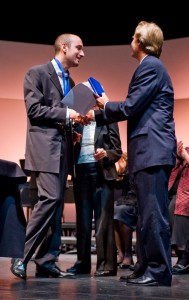 emanuele-buono_receiving-award-onstage-with-christopher-parkeningjpg Emanuele Buono Receives Award from Christopher Parkening