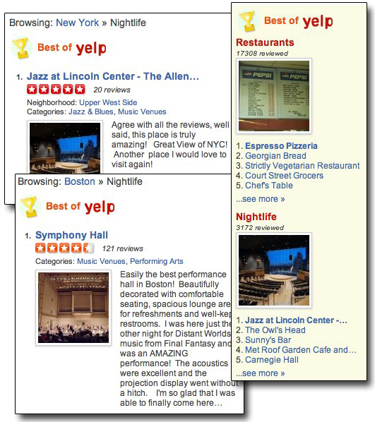 Yelp and the performing arts