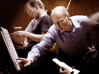 Members of the Munich Philharmonic at work