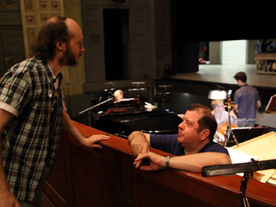 Ivor Bolton and Sidi Larbi Cherkaoui (left) confer in Munich’s Prinz-Regenten-Theater