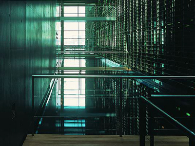 Gangplanks to the Konzertsaal inside the Kultur- und Kongresszentrum in Lucerne