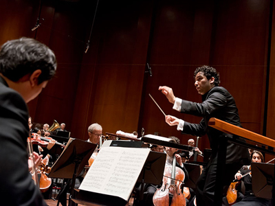 Andrés Orozco Estrada and the Houston Symphony Orchestra at work in Jones Hall