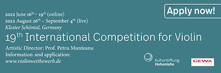 19th International Violin Competition Kloster SchÖental